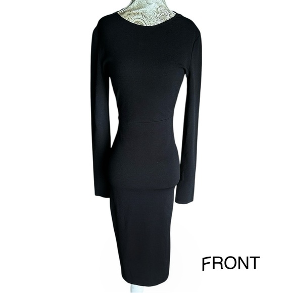 Retro Pinup Lace Bodycon Stretch Sexy Black Party Cardi B Date Dress Size 10 - Picture 3 of 6